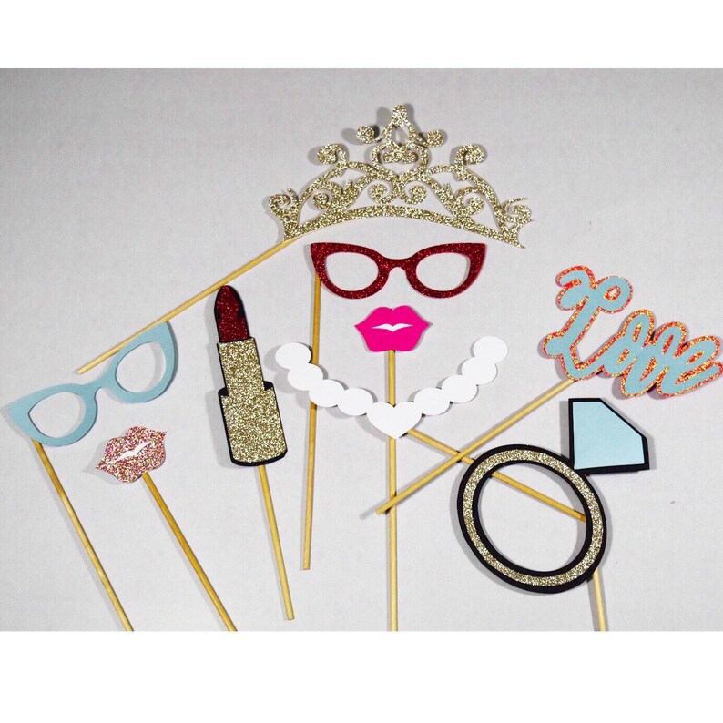 Bride photobooth props 9pc*