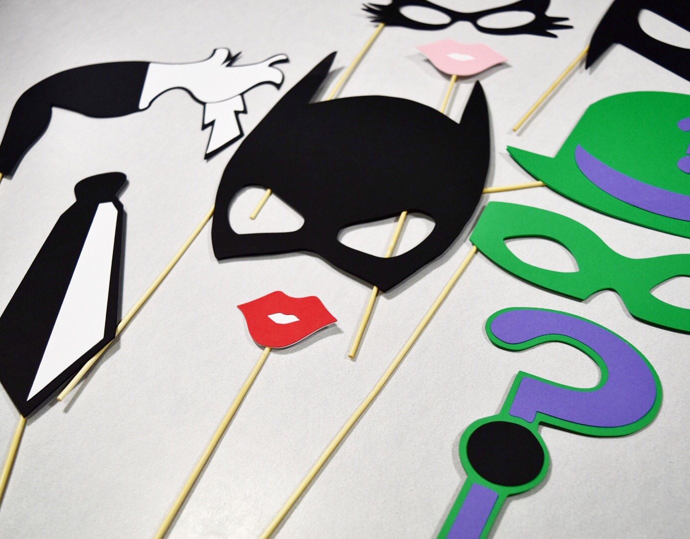 Batman photo booth props 15 pc | Etsy
