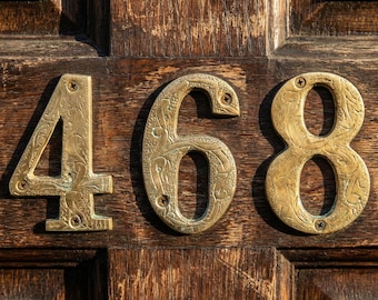 Handmade Moroccan Brass House Numbers - Modern Metal Address Sign