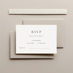 Minimal Wedding RSVP Template | Editable Canva Rsvp Card 3.5×5 in | QR Code Wedding Rsvp | Classic Invitation Insert | Instant Download