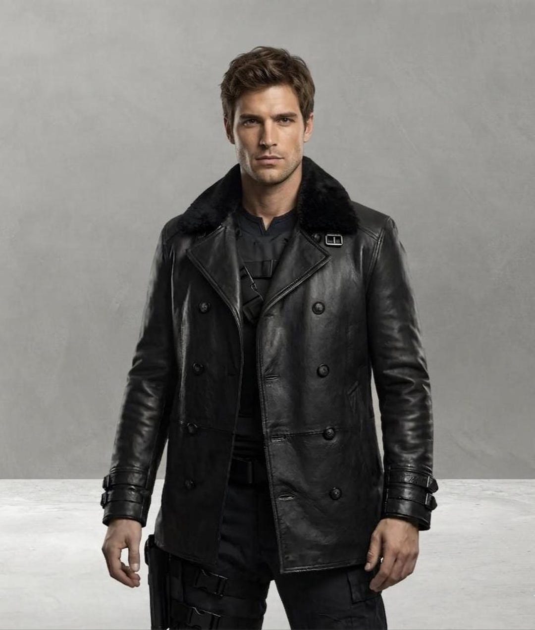 Leon S. Kennedy RE9 Black Leather Jacket – Resident Evil Requiem