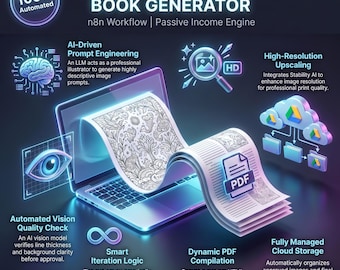 Generatore automatico di libri da colorare n8n Workflow / Output PDF Gemini AI