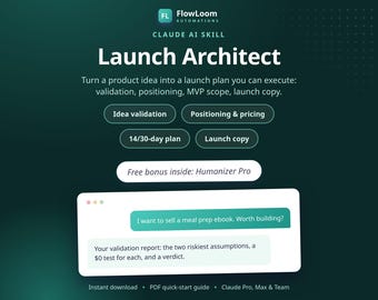 Claude AI Skill: Digital Product Launch Architect, Planner (Digital Download)