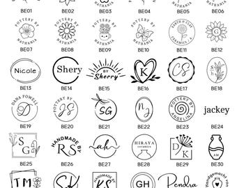 Custom Pottery Stamp Personalized Maker's Mark, Ceramic Logo Stamp for Potters, Handmade Pottery Signature Tool