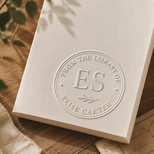 Custom BOOK EMBOSSER STAMP - Personalized Library Stamp - Ex Libris Embosser - 64 Designs