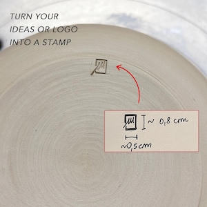 Custom Tiny Pottery Stamp, Tiny Metal Stamp gift for Potter, Ceramics Makers Marks