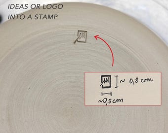 Custom Tiny Pottery Stamp, Tiny Metal Stamp gift for Potter, Ceramics Makers Marks