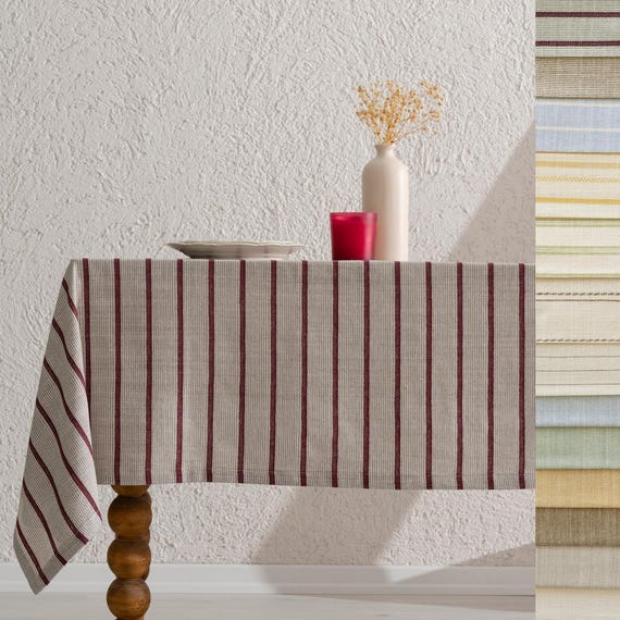 Custom Vintage Tablecloth – 100% Cotton, Rustic Dining Table Decor
