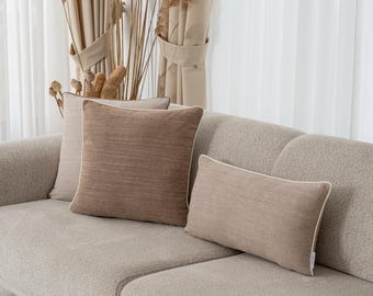 Parure de taie d'oreiller en coton vintage, décoration de ferme, bords passepoilés (ensemble de 3 pièces)