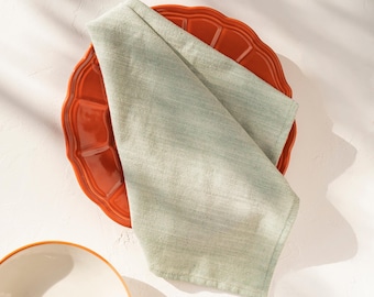 Salbeigrüne Baumwoll-Servietten - Stoffservietten für den Esstisch