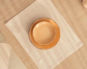 Latte Beige Baumwoll-Tischsets - Umweltfreundliche Stoff-Tischsets für die Esstischdekoration