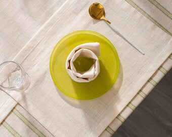 Cremeweiße Baumwoll-Tischsets - Vintage-Tischsets für Esstisch