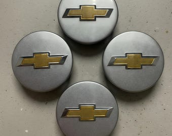 Coprimozzi per cerchi Chevrolet, logo a farfalla argento e oro, 59 mm, confezione da 4