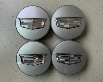 Coprimozzi per ruote Cadillac, stemma cromato argento (68 mm, confezione da 4)