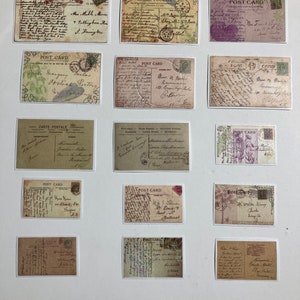 Vintage Postcard Sticker Set #2  ( Set of 15 ) Paper Crafts, Scrapbooking, Journaling, Collages