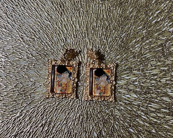 NEW!!! Gustav Kilmts Artist Gold Tone Post Dangling Earrings