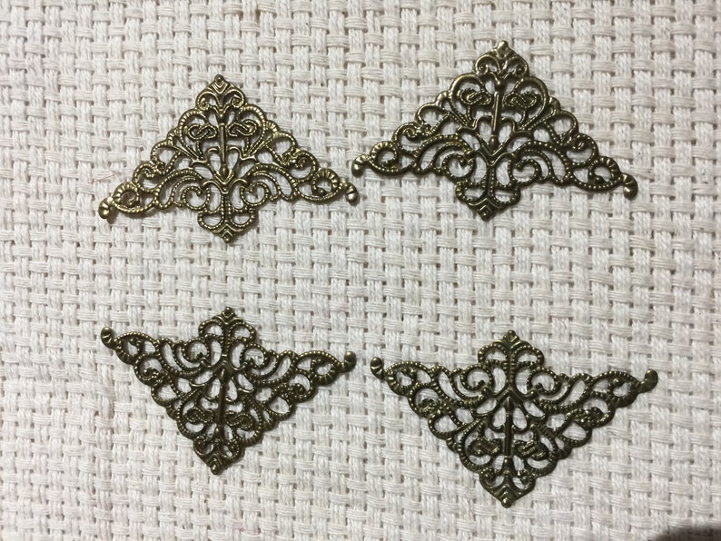 Filigree Bronze Metal Embellishments Corners Craft Supplies Journal Scrapbooking