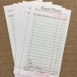 Guest Checks,  Paper Supplies, Junk Journaling, Scrapbooking, Arts and Crafts