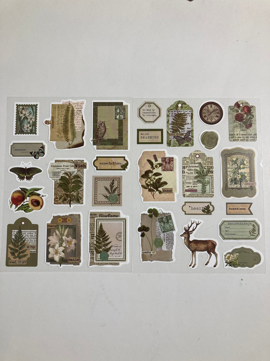 NEW!! Vintage Flower and Plants Paper Sticker Set ( 27 Piece ...