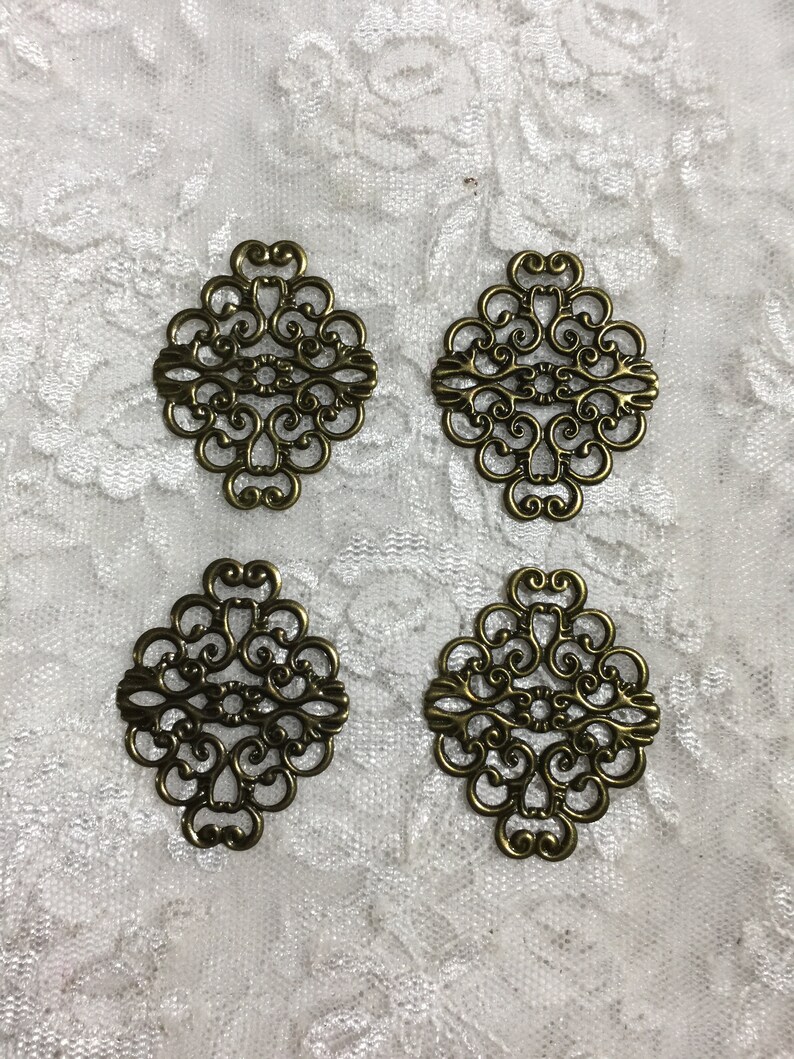 Filigree Bronze Metal Embellishments Corners Craft Supplies Journal Scrapbooking