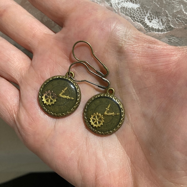 NEW!!! Antique Bronze Metal  3D  Vintage Pocket Watches Charms ( Set of 2 ) Jewelry, Steampunk, Journaling, Scrapbooking