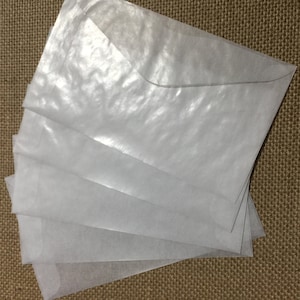 BACK NEW SIZE!!!! Glassine Envelopes (3 1/2&quot; x 6&quot; )  Scrapbooking, Journaling, Pockets, Collages