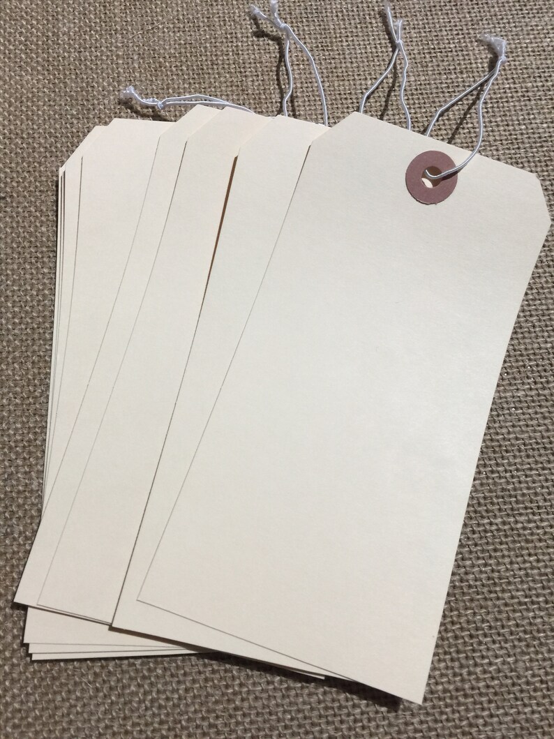 New Large Size Manila Shipping Tags Set of 8 Paper Crafting Collage Mixed Media Journaling Stamping Scrapbooking