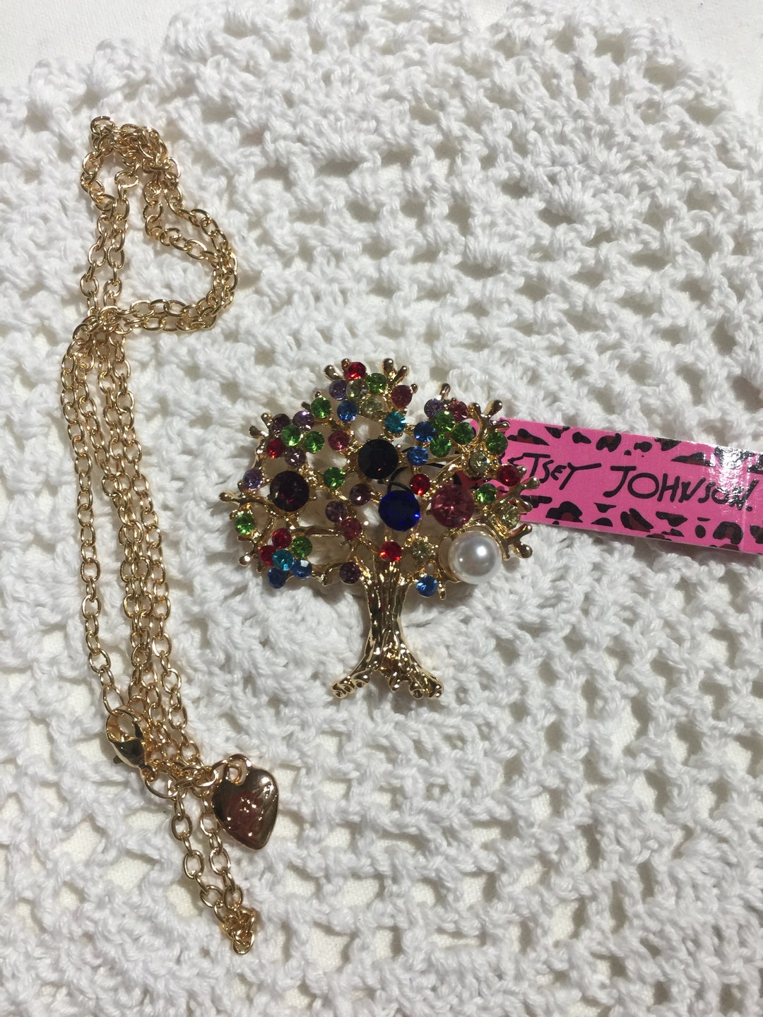 NEW Betsey Johnson Gold Tree With Multicolor Stones - Etsy