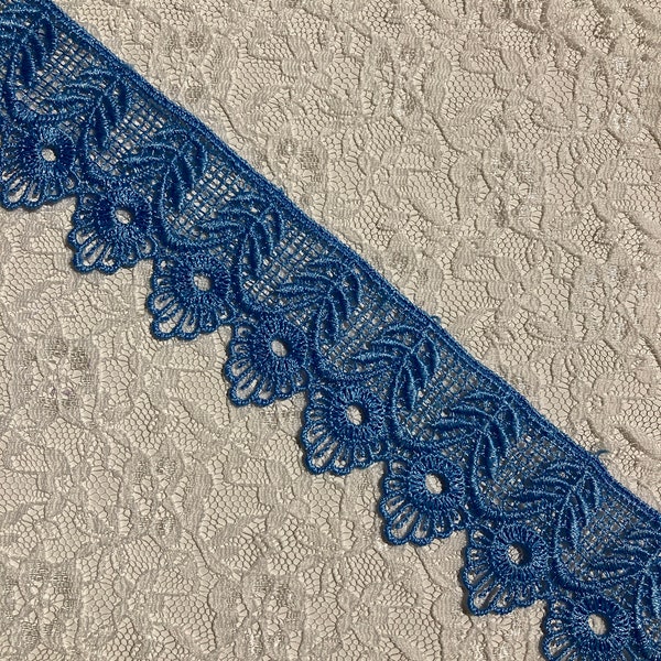 NEW!!  Fancy Ornate Venice Lace Blue Trim, Sewing, Collages, Scrapbooking,