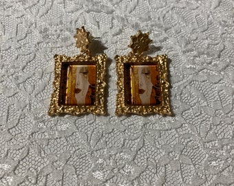 NEW!!! Gustav Kilmts Artist Gold Tone Post Dangling Earrings