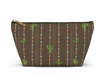 Southwestern Cactus Bead Pattern Accessory Travel Bag