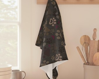 Paw Print Pattern Microfiber Towel | Pet Paw Towel