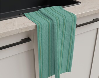 Teal Stripe Coordinate Pattern | Microfiber Tea Towel