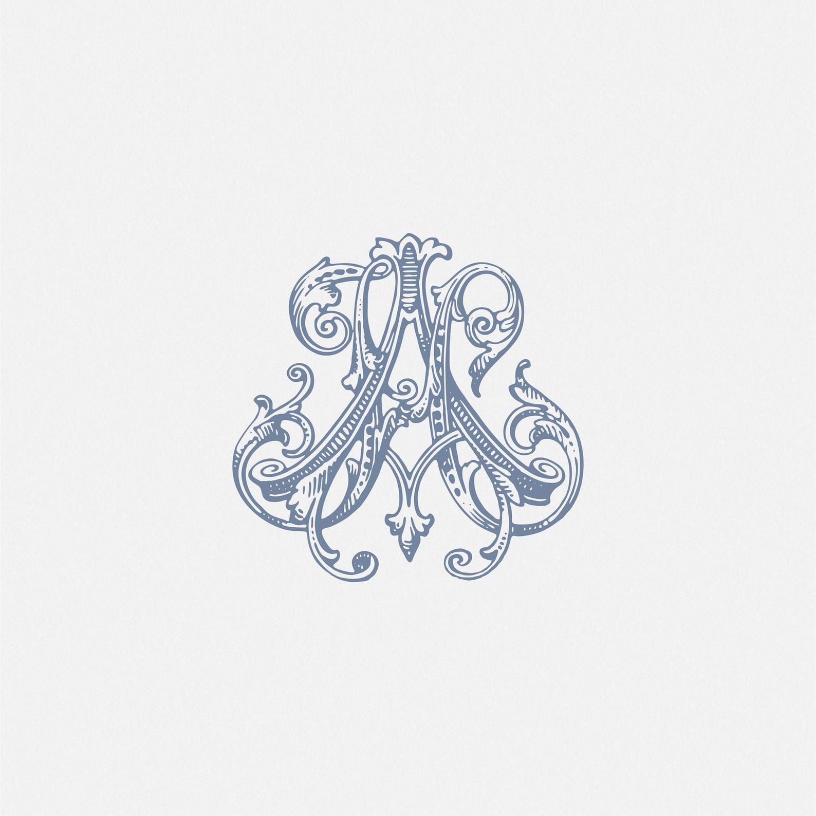 Vintage Wedding Monogram :custom Monogram Initials Digital Download - Etsy