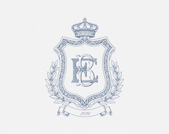 Vintage Wedding Monogram : Elegant Framed Initials Digital Download