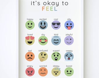Feelings Chart, Emotional Awareness for Kids, My Feelings, Emotional Regulation, Montessori Print for Toddlers  (DIGITAL DOWNLOAD)
