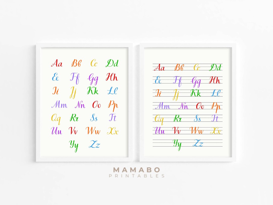 Cursive Letters, Cursive Alphabet, ABC Print, Preschool Cursive Letters ...