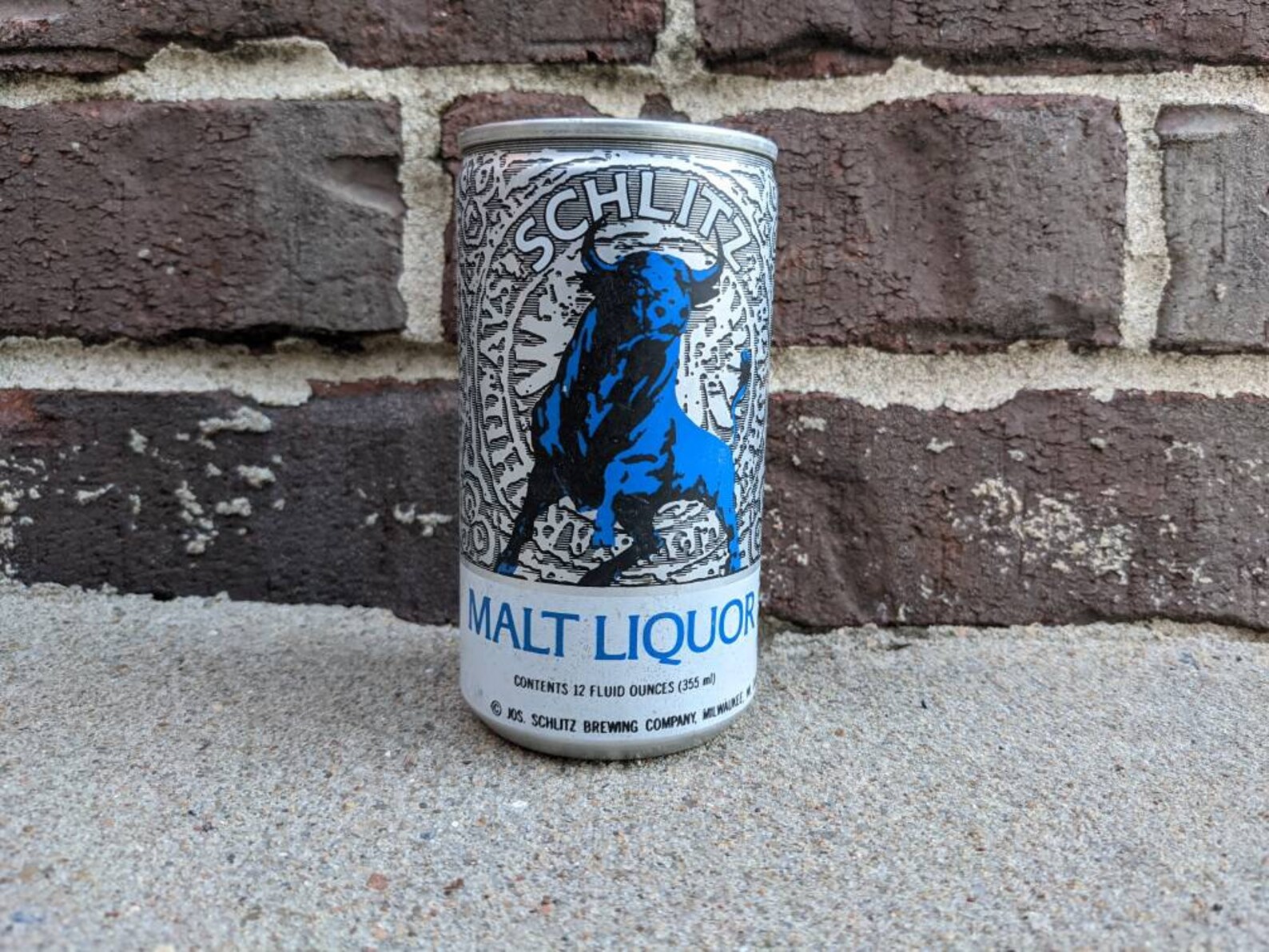 Schlitz Malt Liquor Aluminum Beer Can Blue Bull Etsy