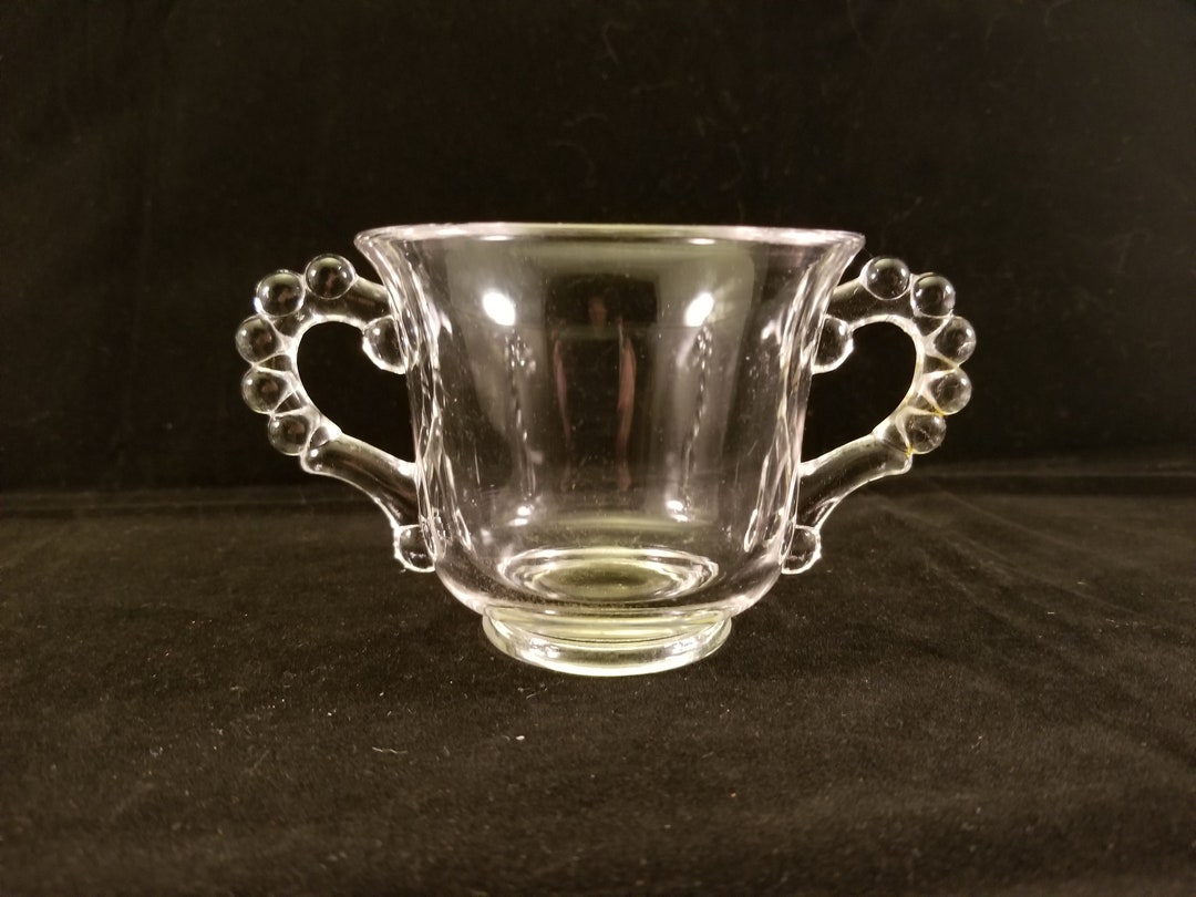 Candlewick / Boopie Glass Clear Sugar Bowl / Double Handle Cup Etsy