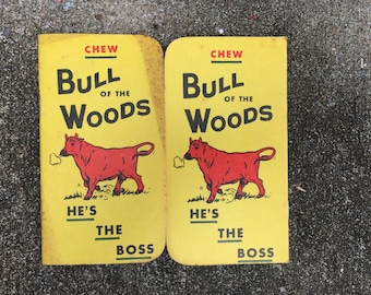 Bull of the Woods Snuff Notepad - He's the Boss - Old Advertisement