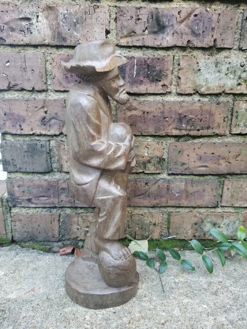Hand Carved Wooden Man Wally the Wanderer