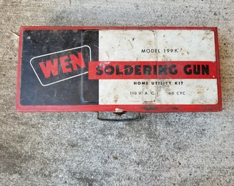 WEN Soldering Gun / Old Advertising Tin / Metal Case / Vintage Hand Tools