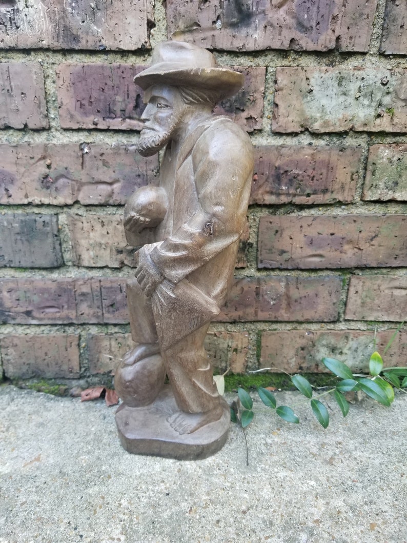 Hand Carved Wooden Man Wally the Wanderer