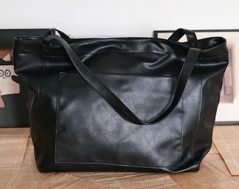 Kundenspezifische PU-Leder-Magnetverschlusshandtasche, personalisierte Name-Umhängetasche, Alltagstasche, große Kapazitäts-Einkaufstasche, Geburtstagsgeschenk