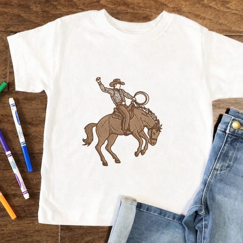 Embroidery Design Ranch Sorting Cowboy Rodeo Horse Embroidery Design, Western Bronc Rider Machine ...