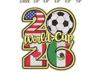 2026 World Cup Embroidery Design, USA Canada Mexico Soccer Numbers Machine File