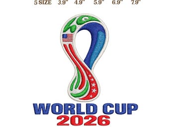 World Cup 2026 Embroidery Design, Soccer Trophy Machine Embroidery File, Football Championship Pattern