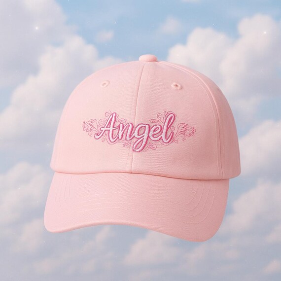 天使の刺繍入りキャップ：ソフトガール Y2K ピンクハット - Etsy 日本