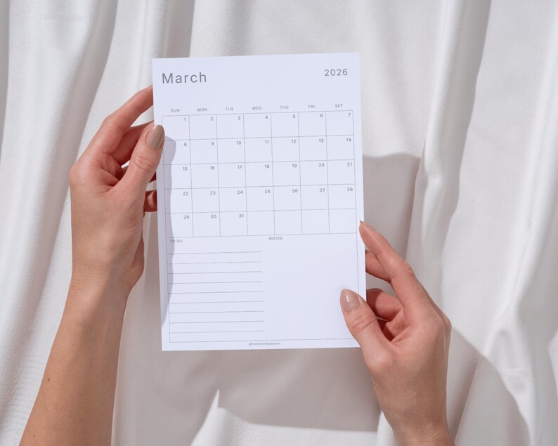 2026 Printable Vertical Calendar Fillable PDF Monthly Planner With to ...