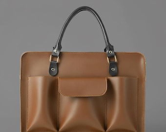 Handmade Leather Laptop Bag | Brown Office Briefcase, for Laptop